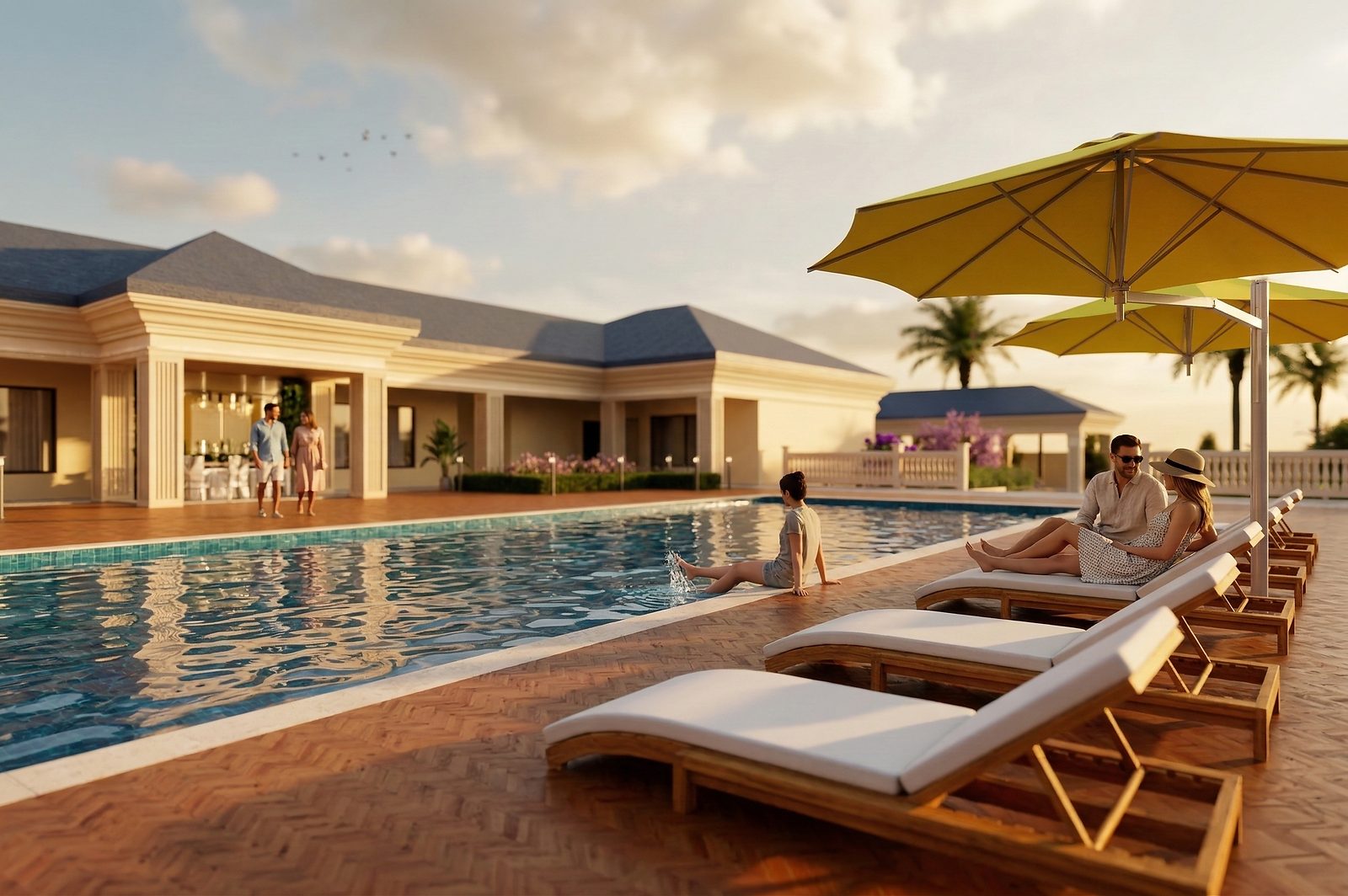 The Grand Elysium pool and landscape render